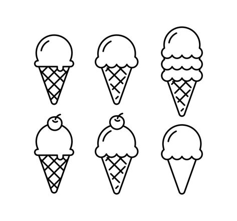 Easy Ice Cream Cone Drawing, Minimalist Ice Cream Tattoo, Ice Cream Doodle Cute, Cute Ice Cream Cone Illustration, Simple Ice Cream Drawing, Cone Ice Cream Drawing, Ice Cream Cone Outline, Ice Cream Cone Graphic, Ice Cream Cone Tattoo Simple