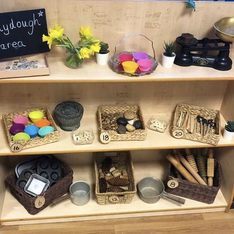 Play Dough Station, Creative Area Eyfs, Classroom Attendance Chart, Playdough Area, Nursery 2024, Preschool Layout, Eyfs Provision, Playdough Station, Beautiful Classroom