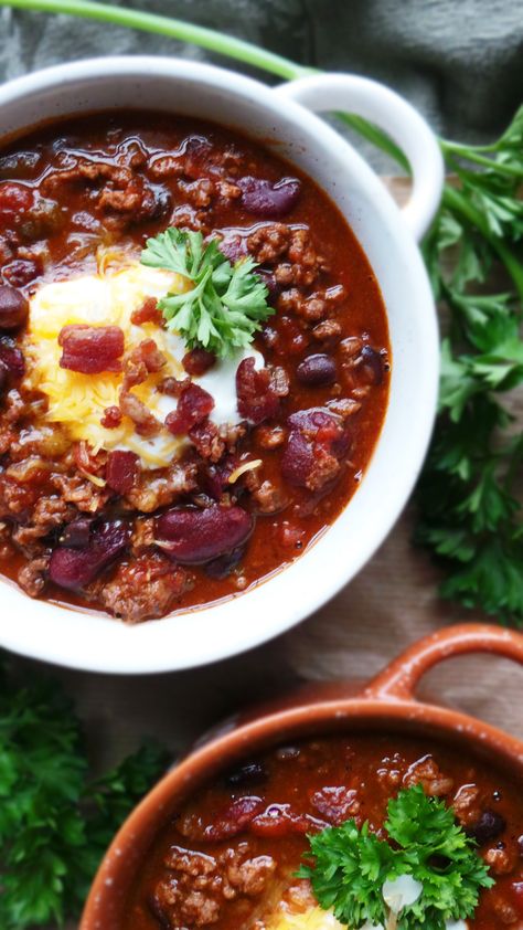 Beef And Pork Chili Recipe, Ground Pork Chili, Chili With Stew Meat, Pork Chili Recipe, Pork Chili, Beef Chili Recipe, Ground Pork Recipes, Chili Cook Off, Chili Recipe Easy