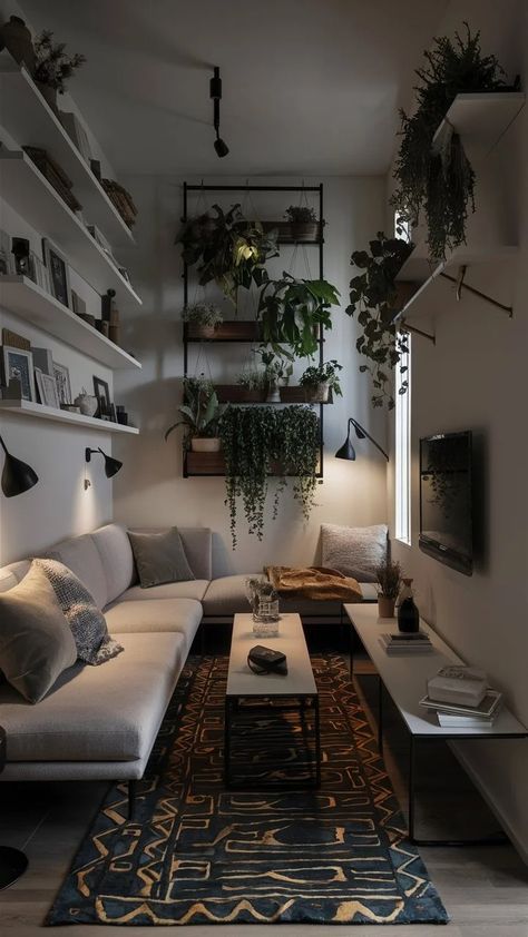 12 Small Living Living Room Design Ideas – Balanced Home Living Mini Living Room Designs, Smallest Room Design, 2 Couches Small Living Room, Three Wall Small Living Room Layout, Small Tv Living Room Ideas, Small Den Layout Ideas, High Ceiling Apartment Decor, Living Room Square Layout, Weird Living Room Layout Ideas