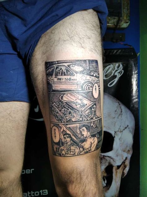 Initial D Tattoo Ideas, Initial D Tattoo, D Tattoo, Initial Tattoo, Initial D, Blackwork, Cool Tattoos, Dream Cars, Tattoo Ideas