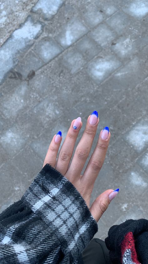 Devils Eye Nails, Eye Nail Art, Eye Nails, Blue Tips, Blue Nail Art, Devil Eye, Nails Blue, Blue Devil, Nails Inspo