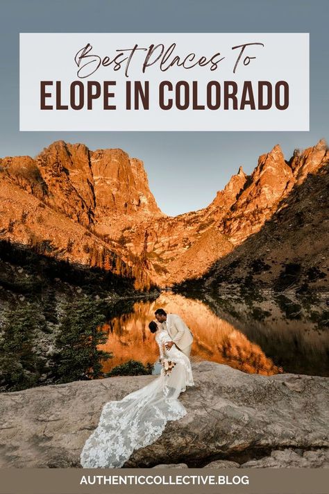 A couple eloping in the mountains of Colorado. Elope In Colorado, Wedding In Winter, Colorado Mountain Elopement, Best Places To Elope, Colorado Fall, Colorado Photography, Places To Elope, Winter Wedding Colors, Elopement Packages