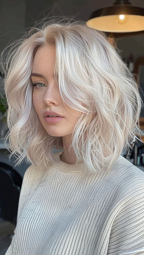 30 Elegant Blonde Hair Color Trends White Blonde Short Hair, Rich Blonde, White Blonde Bob, Trendy Ponytail, Music Festival Hair, Hair Rainbow, Icy Blonde Hair, Ponytail Hairstyle, Cool Blonde Hair