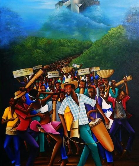 haitian art 🖼️ Haitian Art Paintings, Vintage Haiti, African Garden, Haiti History, Ghana Art, African Art Projects, Reggae Art, Mexican Culture Art, Haitian Art