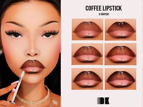 Coffee Lipstick Coffee Lipstick, Sims 4 Nails, Sims 4 Cc Eyes, Sims 4 Tsr, Sims 4 Challenges, Sims 4 Cas Mods, The Sims 4 Skin, Makeup Cc, Sims Packs