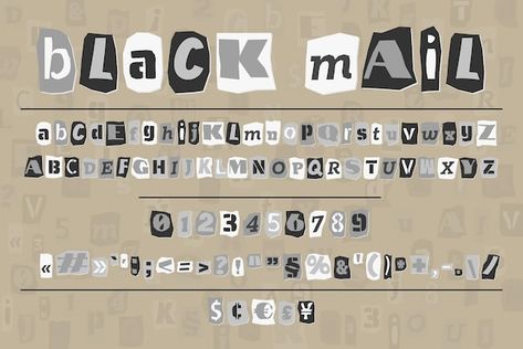 Magazine Cutout Letters, R Newspaper Letter, Magazine Letter Cutouts, Magazine Letters Black And White, Collage Letters Black And White, Business Card Maker, Poster Maker, Flyer Maker, Stationery Templates