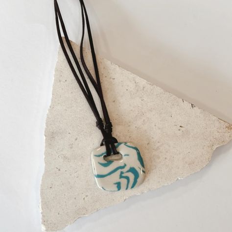 New - Ceramic Necklaces / Adjustable #handmade Ceramic Necklace Pendant, Ceramic Necklaces, Ceramic Pendant Necklace, Jewelry Ceramic, Handmade Ceramic Jewelry, Ceramic Jewellery, Diy Ceramic, Ceramic Necklace, New Ceramics