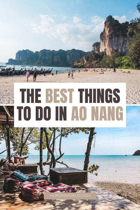 Planning a trip to Ao Nang, Thailand soon? Here are the ABSOLUTE best things to do in Ao Nang, plus tons of tips to plan the perfect Ao Nang itinerary. ao nang | ao nang beach | ao nang thailand things to do | krabi ao nang | ao nang thailand sunsets | krabi thailand ao nang | what to do in ao nang Krabi Ao Nang, Sabbatical Ideas, Ao Nang Thailand, Ko Phangan, Thailand Sunsets, Thailand Hotels, Thai Beach, Ao Nang Beach, Thailand Destinations