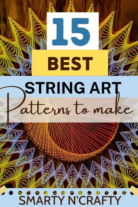 15 String Art Patterns Ideas for Your Next DIY Project - Smarty n'Crafty Thread Art Diy, String Art Patterns Templates, Around Nails, String Art Patterns Free, Crafts With Kids, Printable String Art Patterns, Summer Arts And Crafts, Diy Projects To Make And Sell, Nail String