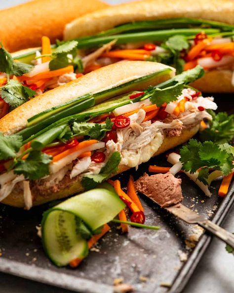 Bahn Mi Sauce, Tineats Recipes, Chicken Banh Mi, Recipes Vietnamese, Banh Mi Recipe, Vietnamese Banh Mi, Tin Eats, Vietnamese Sandwich, Banh Mi Sandwich