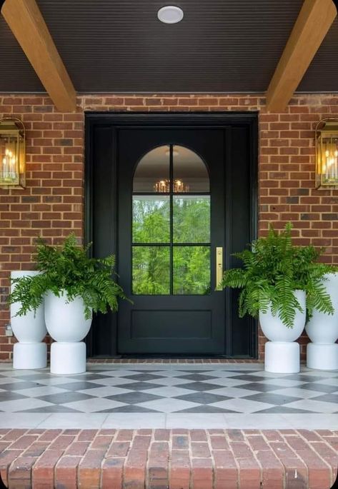 Main Glass Door Design Entrance, Modern Black Front Door, Black Front Door Ideas, Classic Front Door, Arched Front Door, Front Door Ideas, Black Front Door, Accordion Doors, Modern Entrance Door