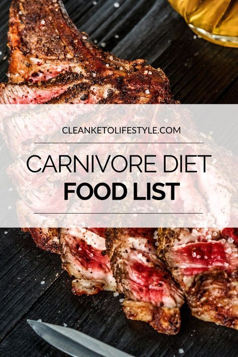 Complete Carnivore Diet Food List - Beginner Friendly - Clean Keto Lifestyle Caveman Diet, Clean Keto, Carnivore Diet, Low Carb Vegetables, Keto Lifestyle, Diet Food List, Food List, Human Race, Medical Problems