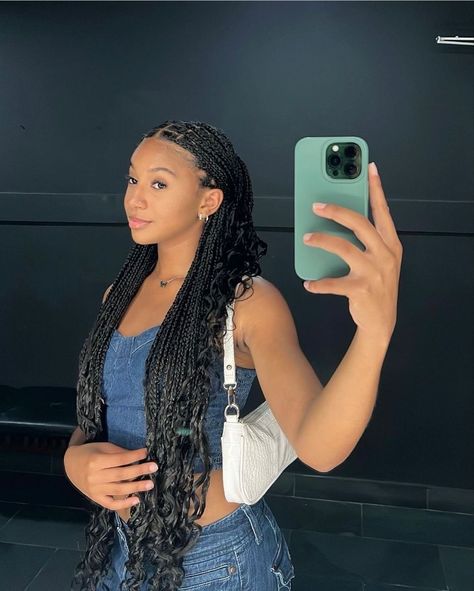 Baddie Vacation Hairstyles Braids, Quick Vacation Braids, Braided Vacation Hairstyles, Braid Vacation Hair, Summer Braid Styles 2024, Braids Summer 2024, Vacation Braids For Black Women, Curly Hair Braids, Vacation Hairstyles