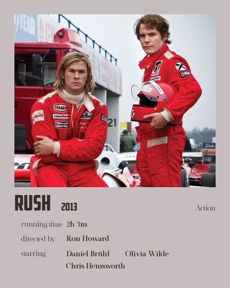 Minimalistic Polaroid Poster, Rush 2013, Rush Movie, Rush Poster, Alexandra Maria Lara, Daniel Brühl, Niki Lauda, James Hunt, Ron Howard