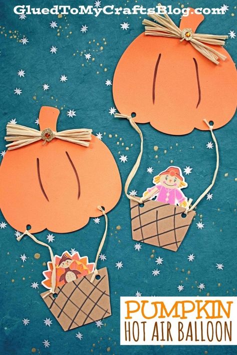 Foam Pumpkin Crafts, Balloon Crafts Preschool, Balloon Thanksgiving, Foam Paper Crafts, Air Balloon Craft, Balloon Craft, Spring Crafts Preschool, Hot Air Balloon Craft, Water Transport