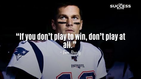 Tom Brady is an American football quarterback. He played in the New England Patriots of the National Football League. He is recorded as one of the greatest quarterback of all time. He has led his team to thirteen division titles and has won several MVP awards. Here are some of his quotes that will inspire […] More Read more on THE SUCCESS ELITE. Tom Brady Quotes Motivation, Tom Brady Quotes, Tom Brady Crying, American Football Quotes, Tom Brady Football, Tom Brady Shirt, Tom Brady New England Patriots, Tom Brady Patriots, Sports Psychology