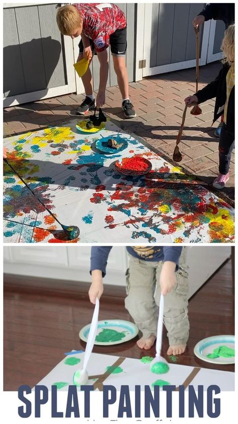 Paint Games Outdoor, Outside Painting For Kids, Outdoor Art Eyfs, Creative Art Activity For Preschoolers, Creative Outdoor Activities, Outside Art Preschool, Outdoors Activities Preschool, Eyfs Outdoor Activities Ideas, Creative Play For Toddlers