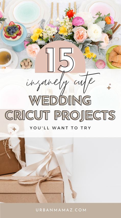 Cricut Wedding Ideas Wedding Things With Cricut, Silhouette Wedding Projects, Cricut Projects Beginner Wedding, Cricut Favor Ideas, Wedding Gift Ideas Cricut Vinyl Projects, Wedding Favors Made With Cricut, Personalized Wedding Gifts Cricut, Wedding Decor Using Cricut, Wedding Ideas Using Cricut