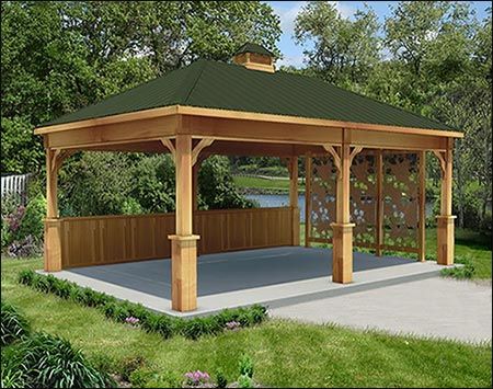 Cedar Gazebo, Rectangle Gazebo, Earth Bending, Screened Gazebo, Patio Grill, Pergola Ideas, Backyard Gazebo, Backyard Pavilion, Privacy Walls