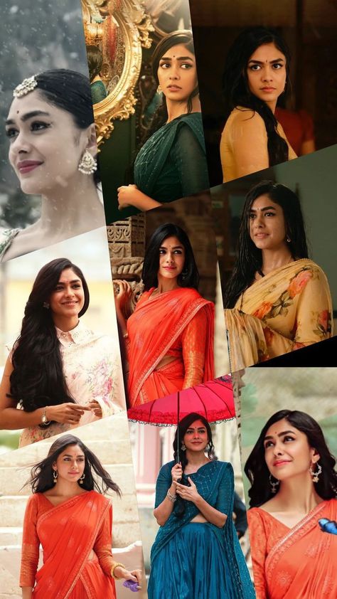 Seetharamam Movie Blouse, Sita Raman Photos Saree, Seetharamam Blouse Models, Mrunal Thakur Aesthetic, Mrunal Thakur Saree In Sita Ramam, Sita Mahalakshmi Saree, Sita Ramam Outfits, Mrunal Thakur Sita Ramam Outfits, Sita Mahalakshmi Sita Ramam