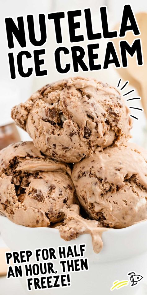 Nutella Ice Cream Nutella Ice Cream Recipe, Cookie Monster Ice Cream, Nutella Ice Cream, How To Make Nutella, Sorbet Ice Cream, Growing Rosemary, Pinky Girl, Ice Cream Cake Recipe, Ice Cream Maker Recipes