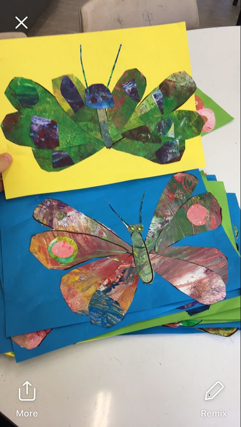 Hungry Caterpillar Butterfly, Caterpillar Butterfly, The Hungry Caterpillar, Eric Carle, Hungry Caterpillar, Butterfly Art, Childrens Art, Caterpillar, Kindergarten