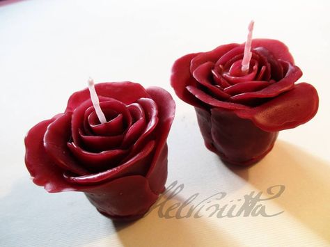 Dark Red Rose Candles by Helviriitta.deviantart.com on @DeviantArt Small Roses, Dark Red Roses, Handcrafted Candles, Rose Candle, Small Rose, Red Rose, Dark Red, Cranberry, Red Roses