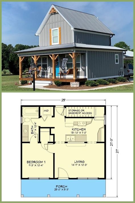 2bedroom House Plans Open Floor, Open Floor Layout, Porch Floor Plan, Cozy Front Porch, Comfy Rocking Chair, Cottage Floor Plan, Porch Floor, Vertical Siding, Modern Townhouse