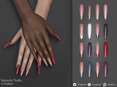 Sims 4 Fingernails Cc, Sims 4 Nails Cc Maxis Match, Sims4 Cc Nails, Sims4 Jewelry, Cc Nails, Sims Accessories, Match Nails, Sims 4 Nails, Sims 4 Couple Poses