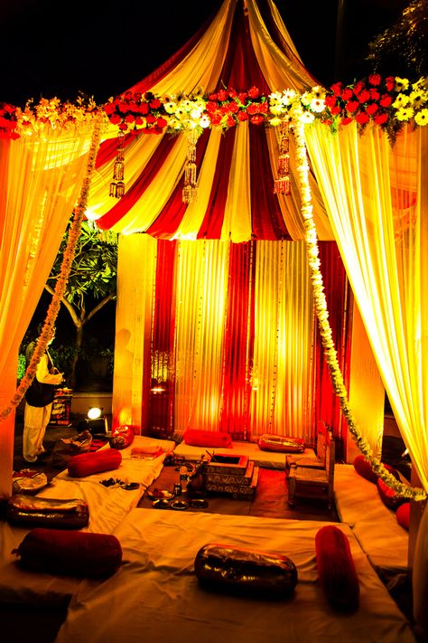 Red And Yellow Wedding, Indian Mandap, Haldi Decorations, Wedding Decorations Indian, Ceremony Decorations Church, Wedding Ceremony Decorations Church, Indian Wedding Invitation Card Design, Dreamy Night, Simple Wedding Dress Beach