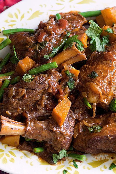 Slow-cooked lamb shanks are a winter classic, and this dish has the added twist of Moroccan flavours. Lamb Shank Recipe Slow Cooker, Best Lamb Shank Recipe, Lamb Shank Stew, Moroccan Lamb Shanks, Lamb Shanks Slow Cooker, Turkish Lamb, Slow Cooked Lamb Shanks, Lamb Shank Recipe, Lamb Shank