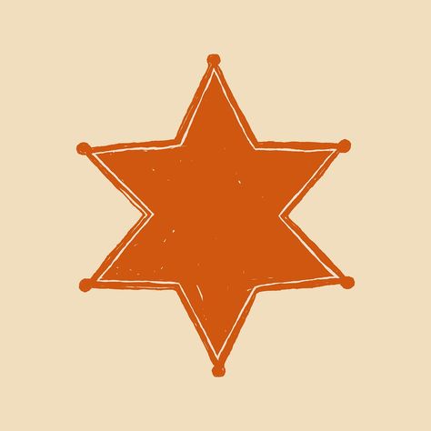 Orange Cowboy Aesthetic, Cowboy Star, Western Logo, Illustration Design Graphique, Illustration Children, Sheriff Badge, Sticker Logo, Inspiration Logo Design, Inspiration Logo