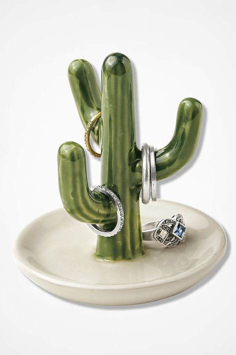 Cactus Ring Holder, Cactus Ring, Cactus Party, Diy Air Dry Clay, Pear Cactus, Sculpture Art Clay, Cerámica Ideas, Clay Diy Projects, Diy Ceramic