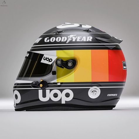 Motorsport Helmet Design, Racing Helmet Design Painting, F1 Helmet Design, F1 Livery, Back To The 70s, F1 2023, Helmet Designs, Retro Helmet, Scooter Helmet