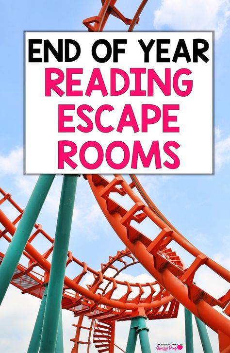 Get ready for an amazing end of year reading comprehension escape room idea! This blog post walks teachers of 3rd grade, 4th grade, 5th grade, and middle school through setting up and using a theme park reading escape challenge. With printable puzzles, reading passage, and engaging activities, your students will be ready for STAAR, state testing, and end of year reading review. Includes a FREE figurative language escape room, too. So much easier than homemade! Reading Scavenger Hunt 3rd Grade, Reading Escape Room, End Of School Year Activities Upper Elementary, End Of 4th Grade Activities, End Of 5th Grade Activities, End Of Year 4th Grade Activities, 6th Grade Reading Activities, End Of Year Projects 4th Grade, End Of School Year Activities 5th Grade