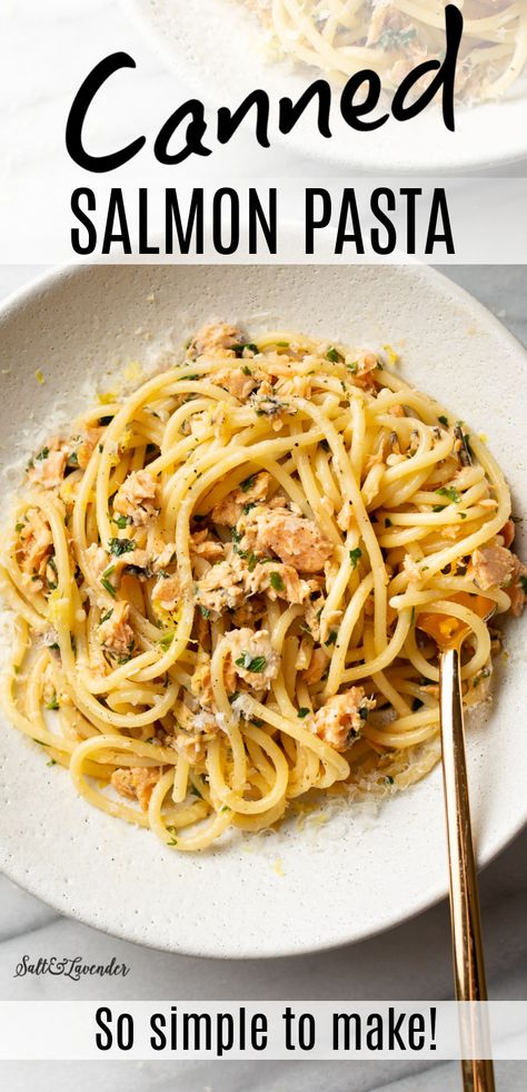 Tinned Salmon Pasta, Canned Wild Salmon Recipes, Can Of Salmon Recipes, Can Pink Salmon Recipes, Canned Red Salmon Recipes, Canned Salmon Pasta Recipes, Pink Salmon Recipes Canned, Canned Salmon Recipes Dinners, Salmon Canned Recipes