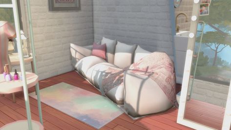 Hi everyone! here comes to my second sims4 cc content--A cute Sofa with blanket and cushions. Test in Game: Download links are here, hope you like it! SOFA base: DOWNLOAD Blanket: DOWNLOAD Cu… Sims 4 Futon, Sims4 Sofa Cc, Sims 4 Sofa Bed, Sims 4 Cc Alpha Furniture, Ts4 Cc Bathroom, Sofa With Blanket, Sims 4 Blanket Cc, Sims 4 Blanket, Sims 4 Sofa Cc