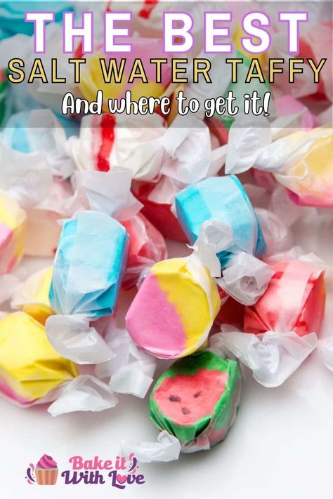 The best salt water taffy is chewy, soft, and bursting with a sweet flavor that is sure to remind you of summertime! These shops sell the best salt water taffy you can find, and are all available for online ordering so it doesn't even matter where you live! Get ready to enjoy some authentic taffy that tastes just like the real thing! BakeItWithLove.com How To Make Taffy, Irish Potato Candy, Taffy Recipe, Chocolate Chip Dip, Popular Pies, Best Salt, Potato Candy, Chocolate Peanut Butter Desserts, Easy Candy Recipes