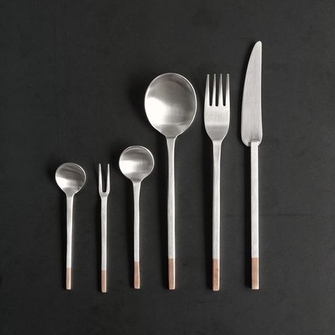 Kobo Aizawa | Demitasse Spoon - Analogue Life Copper Cutlery, Brass Cutlery, Paper Lighting, Japanese Cutlery, Mask Paper, Cup Warmer, Table Wear, Demitasse Spoons, Chefs Table