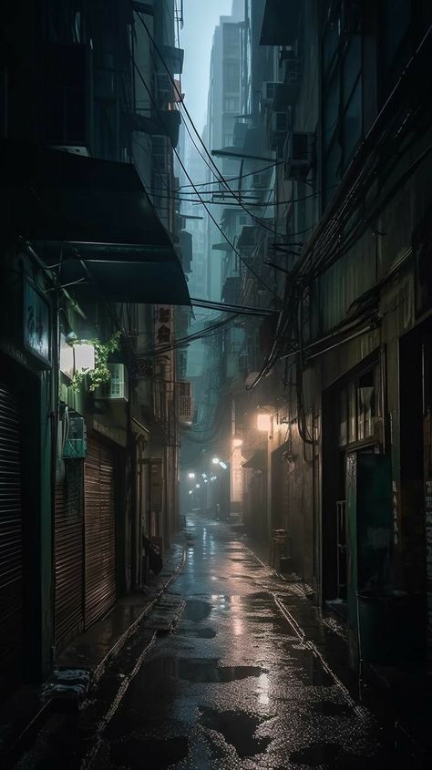 Urban Fantasy Inspiration, Urban Anime, Urban Wallpaper, Hong Kong City, Cyberpunk Aesthetic, Dark City, Cyberpunk City, Urban Setting, Futuristic City