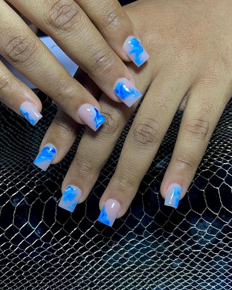 Small Short Square Nails, Short Nail Sets Acrylic Design, Short Cute Gel Nail Designs, Short Acrylic Ombre Nails, Short Square Nail Ideas Fall, Blue Nail Ideas Short, Birthday Nails Square Short, Short Acrylic Nails Square Simple, Nails Acrylic Square Short