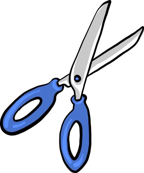 Long scissors, illustration, vector on white background Scissor Illustration, Background Background, Illustration Vector, Vector Icons, White Background, Clip Art, White