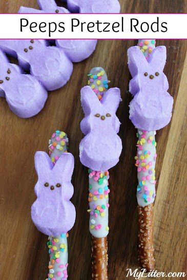 Easy Easter Snacks, Easter Party Food, Easter Snacks, Easter Sweets, Easter Desserts Recipes, Pretzel Rods, Easter Baking, Easter Goodies, Gourmet Popcorn