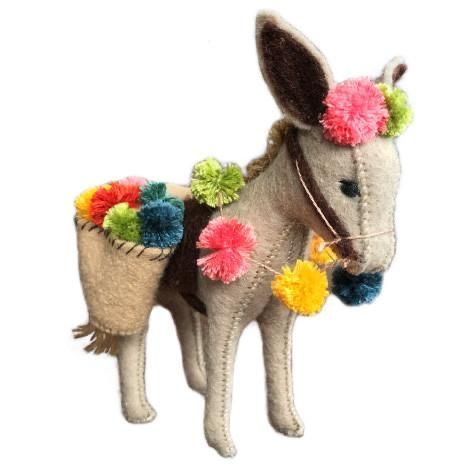 Cynthia Treen, Felt Donkey, Mexican Donkey, Felt Keyring, Selvedge Magazine, Baby Mobil, Cute Donkey, Felt Patterns, Sewing Dolls