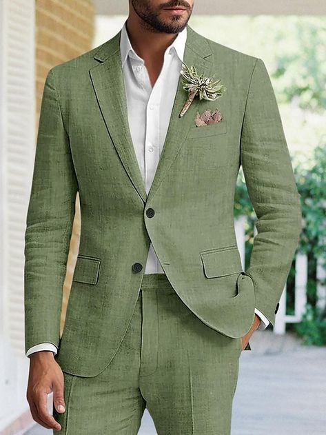 Linen Suits For Men, Beach Wedding Suits, Sky Blue Weddings, Prom For Guys, Prom Suits For Men, Formal Workwear, Cheap Suits, Mens Wedding Attire, Groom Wedding Attire