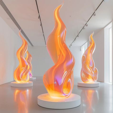 Iridescent flame sculptures 🔥 #Flame #IridescentArt #AIArt #aiartcommunity Frenzied Flame Art, Volcano Art Installation, Flame Sculpture, Fire Sculpture, Inflatable Sculpture Installation Art, 100k Followers, Sculpture, Instagram Photos, Photo And Video