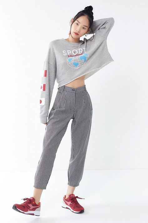 Slide View: 1: Urban Renewal Remnants Railroad Stripe Trouser Pant Trendy Outfits Boho, Vintage Clothes Women, Trendy Skirts, Urban Renewal, Mom Outfits, Trouser Pants, Pants Outfit, Boho Outfits, Women's Pants