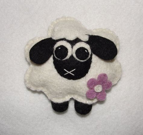 Wool Felt Sheep Magnet Lamb Magnet Fridge Magnet Felt by NitaFeltThings Sheep Plush Pattern, Felt Sheep, Buttons Crafts Diy, Felt Magnet, Felt Plushie, School Embroidery, Magnet Fridge, Magnetic Toys, Felt Animal