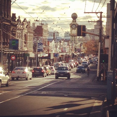 Swan Street, Richmond, Melbourne, Australia Melbourne City Aesthetic, Australia Suburbs, Bourne Identity, Irish Town, Street Images, Bourke Street Melbourne, Brunswick Street, Street Shopping, Flinders Street Station Melbourne